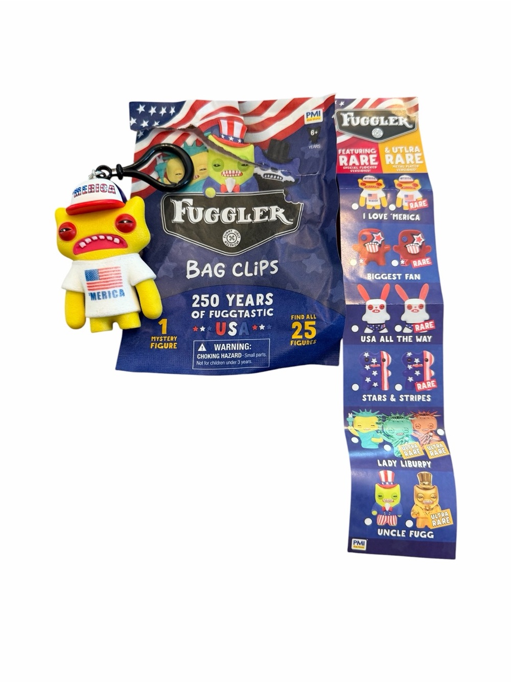 Fuggler 250 Years of Fuggtastic USA 'Merica Bag Clip Keychain RARE